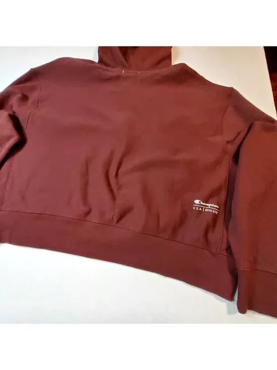 Champion Women Maroon Hoodie Size XXL Loose Fit Cotton Blend USA Athlete - Picture 7 of 11